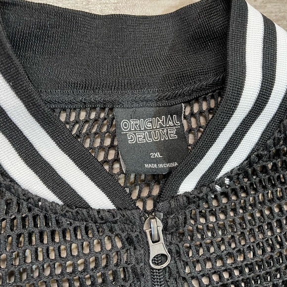 Original Deluxe Netted Zip Up Jacket Black - Picture 4 of 5